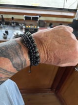 2 PIECE SET - BLACK ONYX Bracelets - The Strength Set
