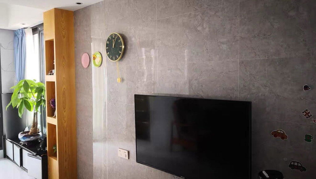 Natural Marble Pendulum Silent Wall Clock (14")