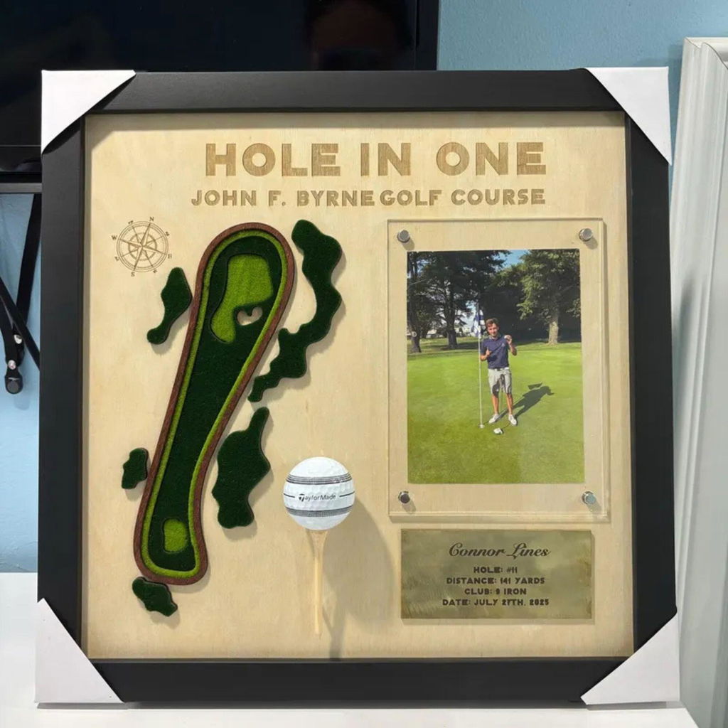 Personalized Hole in One Plaque with Golf Tee
