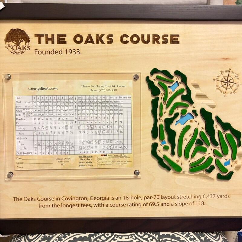 Engraved Custom Golf Course Layout Map