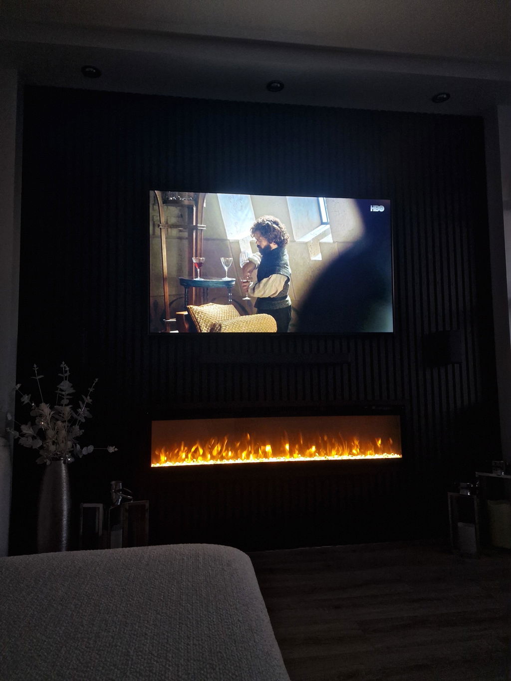 40/50/60 Inch Best Modern LED Electric Fireplace Heater Wall-mounted with Tempered Glass & Remote and 9 Flame Colours
