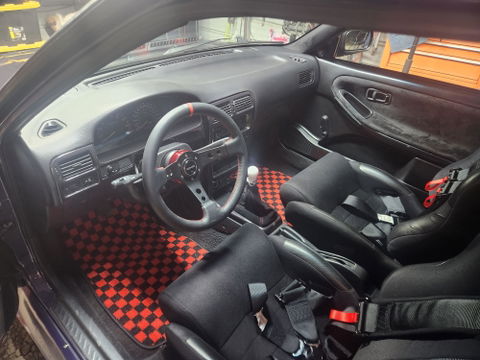 Red Checkerboard Floor Mats – Rear
