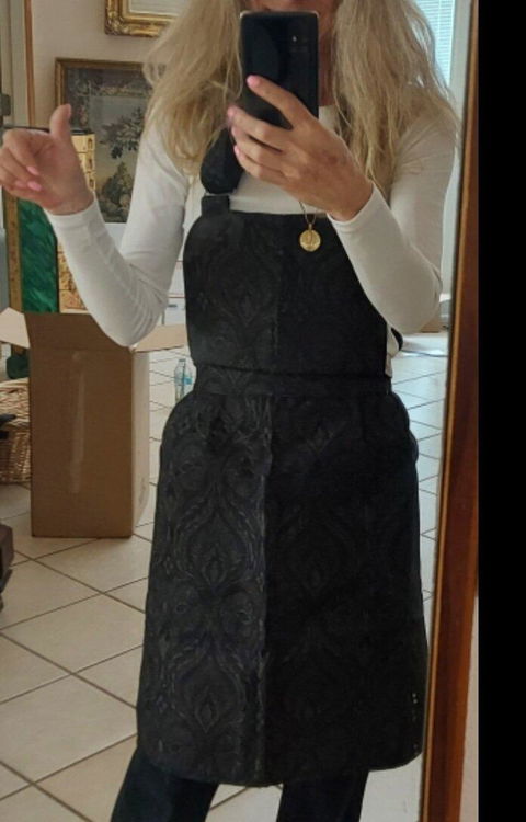 Black Tapestry Baroque Kitchen Apron — Elegant Luxury Set for Your Kitchen