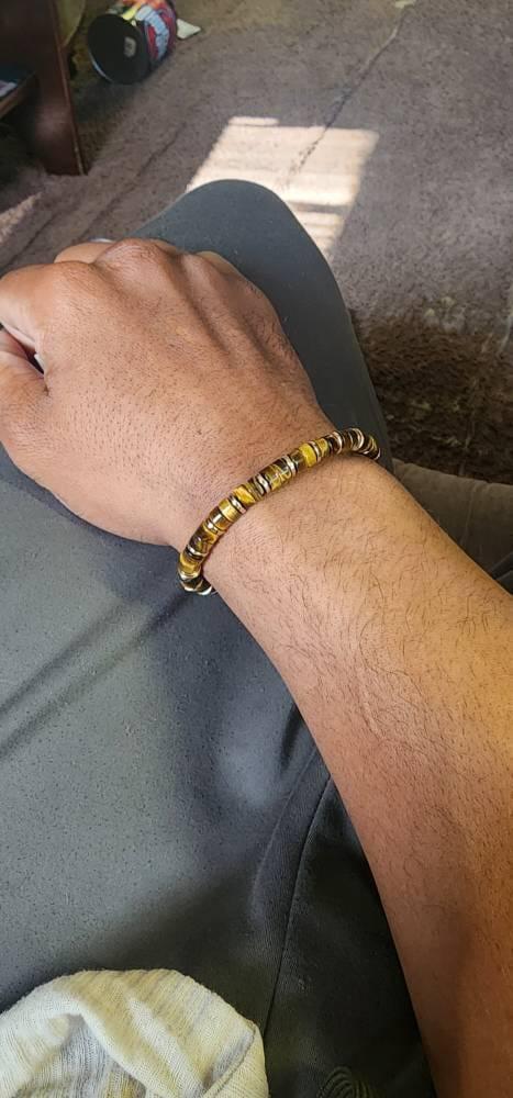 Solar Sovereign - Tiger's Eye & Gold Heishi Bracelet