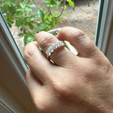 3.45 TCW Oval Moissanite Half Eternity Wedding Band