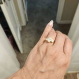 2.0 CT Oval Cut Three Stones & Bezel Moissanite Diamond Engagement Ring