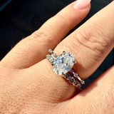 1.5 CT Oval Cut Dainty Pave Moissanite Engagement Ring