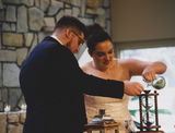 The Lakeside Wedding Unity Sand Ceremony Hourglass in Dark Oak by Heirloom Hourglass
