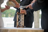 The Adirondack Wedding White Birch and Walnut Unity Sand Ceremony Hourglass by Heirloom Hourglass