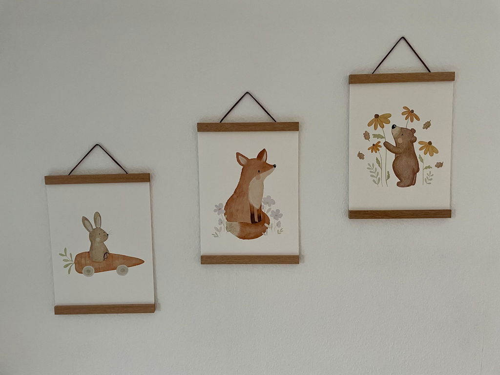 Hej Hanni Poster Hase im Möhrenauto A4