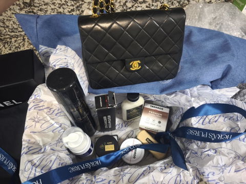 Chanel Mini Matelassé 20 Square Piel Cordero Negra