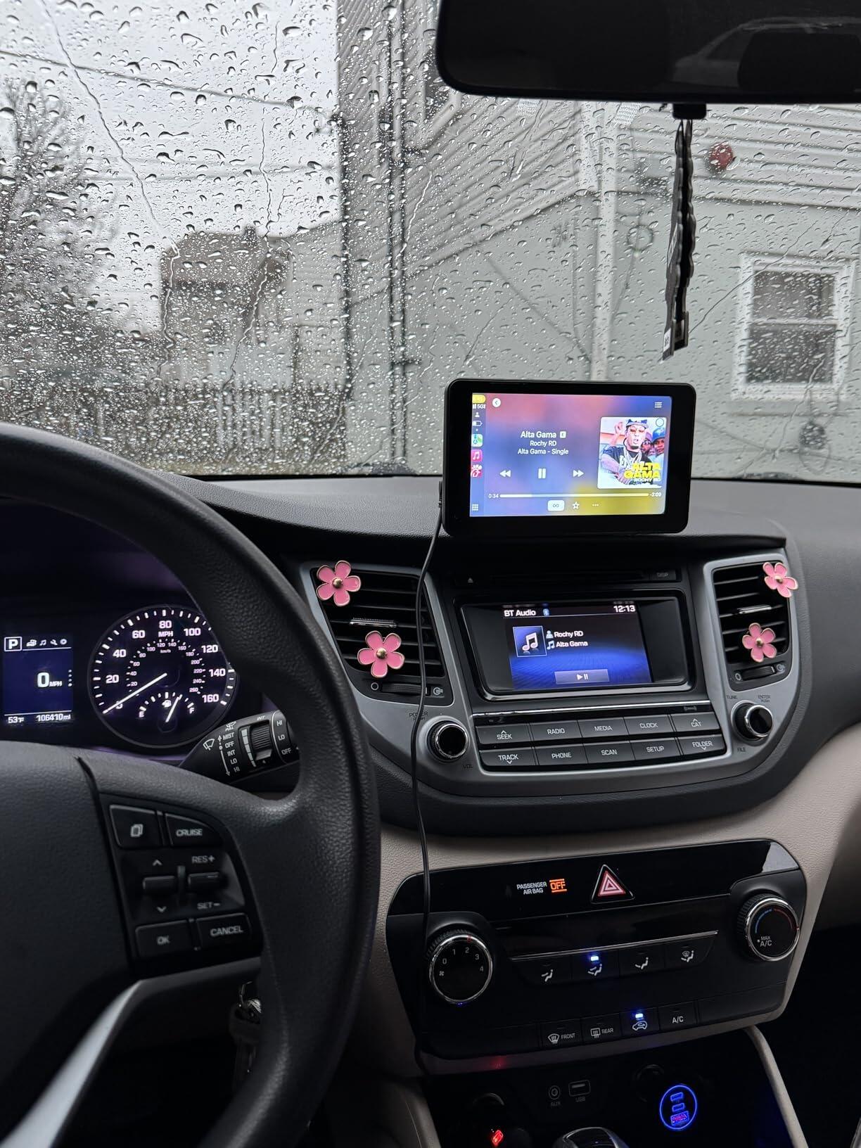 HIEHA 7-Inch Wireless CarPlay Screen with Android Auto & Backup