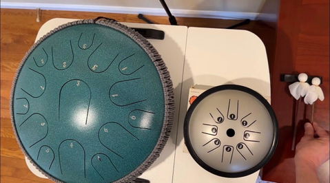 Buy One Get One Free - HLURU Tongue Drum Flagship Duo - Microalloyed Steel 14" 15 Note Flagship and 6" 8 Note High Pitch Extension Tongue Drum [Engravable]