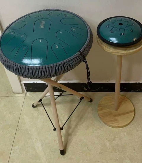 Buy One Get One Free - HLURU Tongue Drum Flagship Duo - Microalloyed Steel 14" 15 Note Flagship and 6" 8 Note High Pitch Extension Tongue Drum [Engravable]