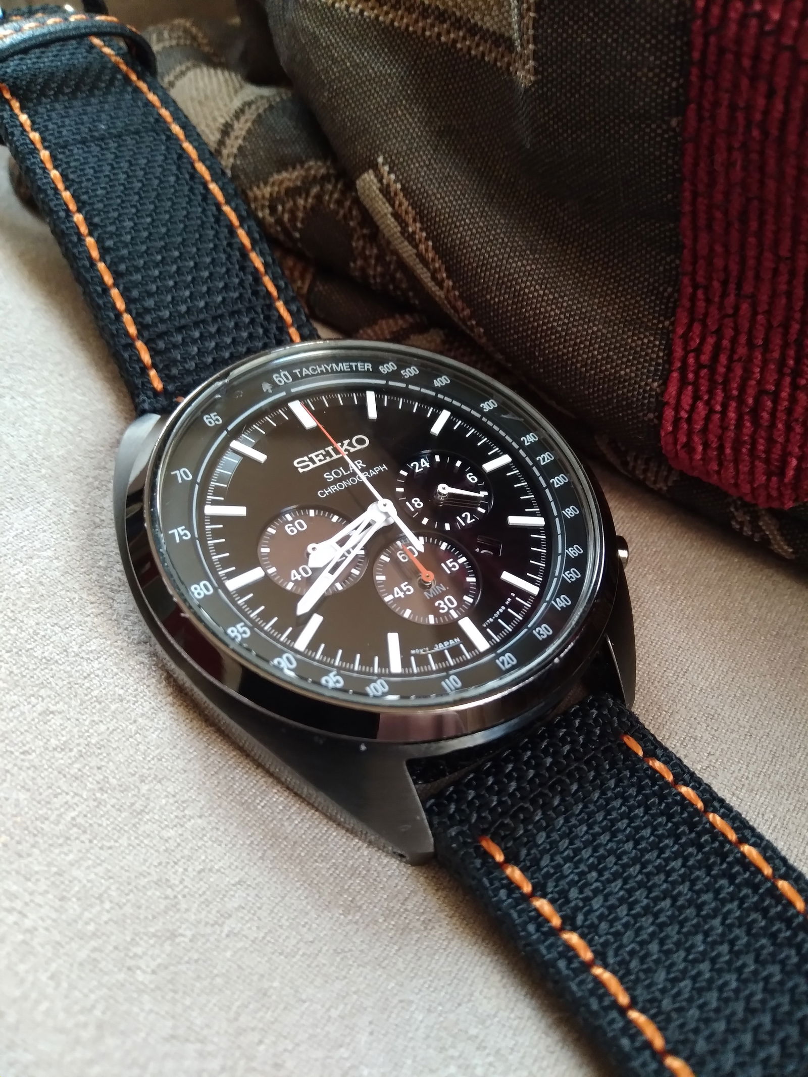 世界で１つのスカーフから名古屋帯 Rocaille 黒 Hadley-Roma Black Genuine Kevlar Watch Band Strap