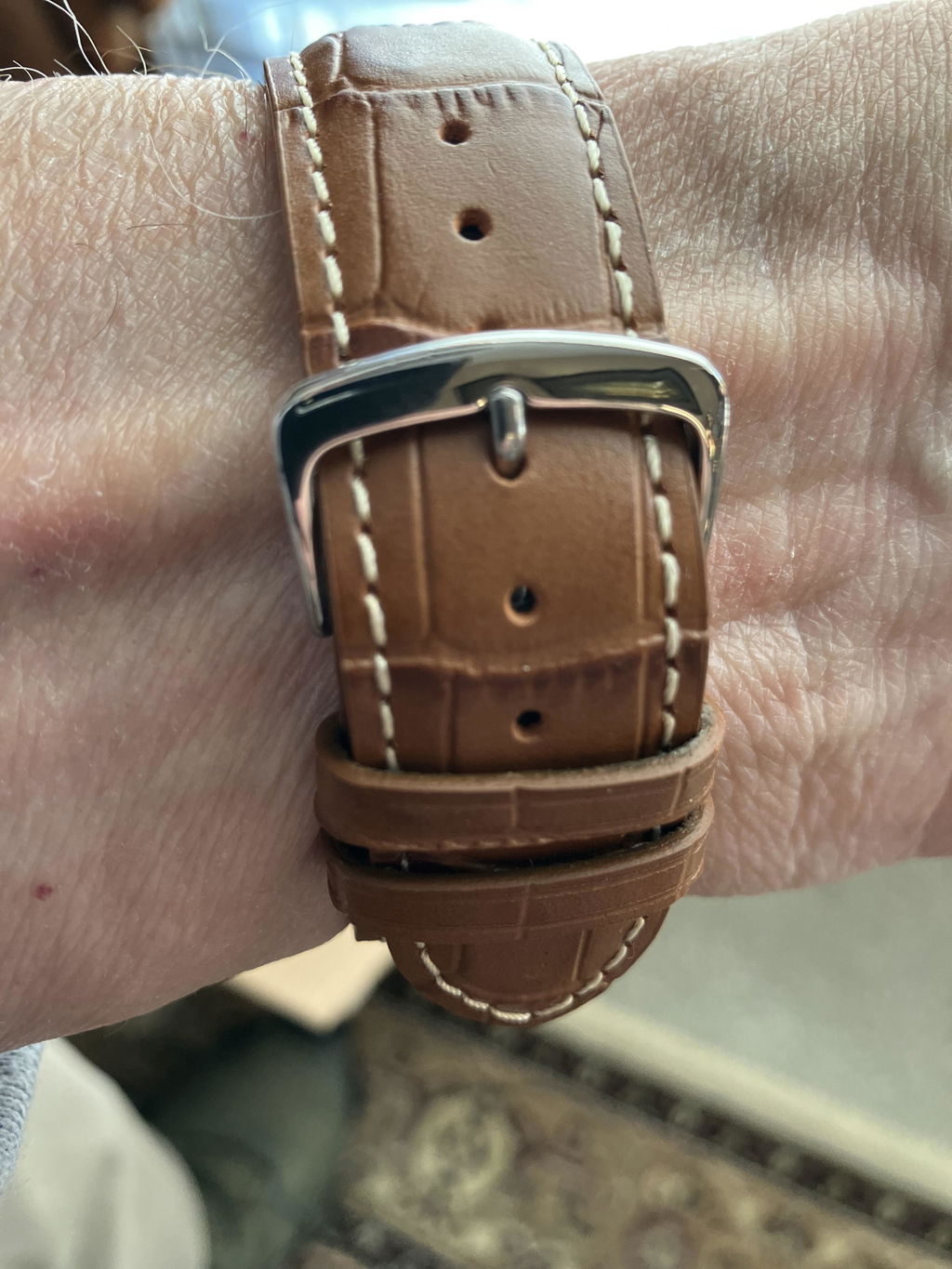 Hadley-Roma Tan Alligator-Grain Leather Watch Band Strap