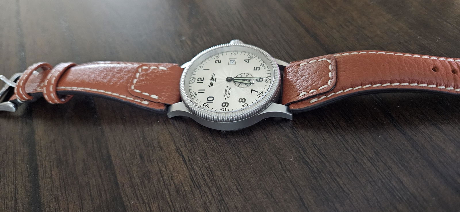 RIOS1931 Nature Black Buffalo Leather Watch Band Strap