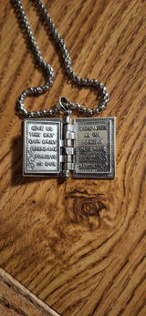 Openable Holy Bible Pendant Necklace - Christian Jewelry for Men & Women