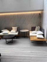 Irta Teak Outdoor Sectional Sofa Set with Table