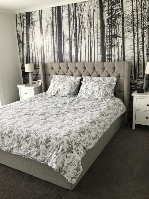 Bed Frame (Super King, King, Queen) - Milano Royale (Light Grey Fabric)