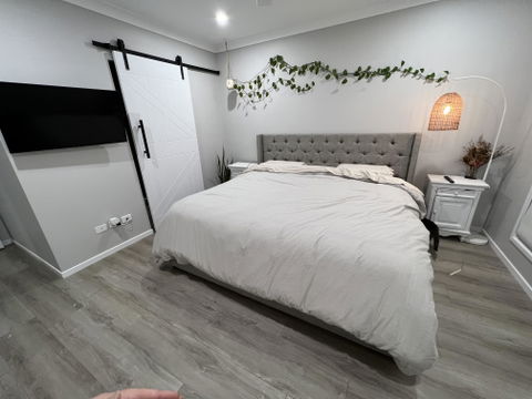 Bed Frame (Super King, King, Queen) - Milano Royale (Light Grey Fabric)