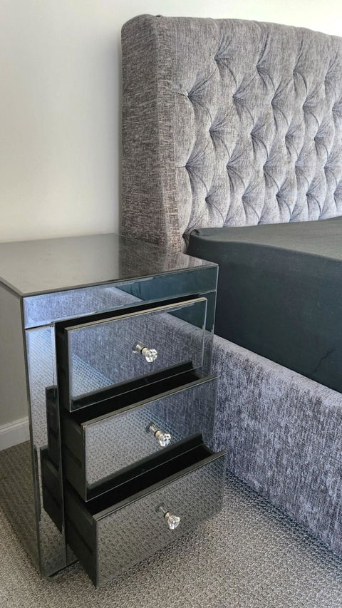 Smokey Glass Elite Bedside Tables (Set of 2) *redirected*