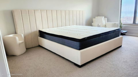 Extended Bed & Mattress Bundle (Super King, King, Queen) - Camilla Coastal Luxe (Natural Beige)
