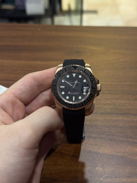 Seiko Mod Yachtmaster Rose Gold (Rubber Strap)