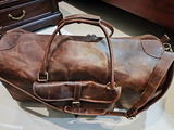 Camel Brown Premium Pull-Up Leather Duffle Bag Weekender Bag | Full-Grain Cowhide