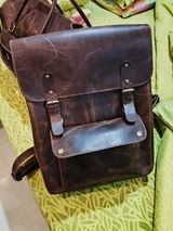 Leather Laptop Backpack  Dark Brown Travel Backpack for Men & Women | Full-Grain Cowhide