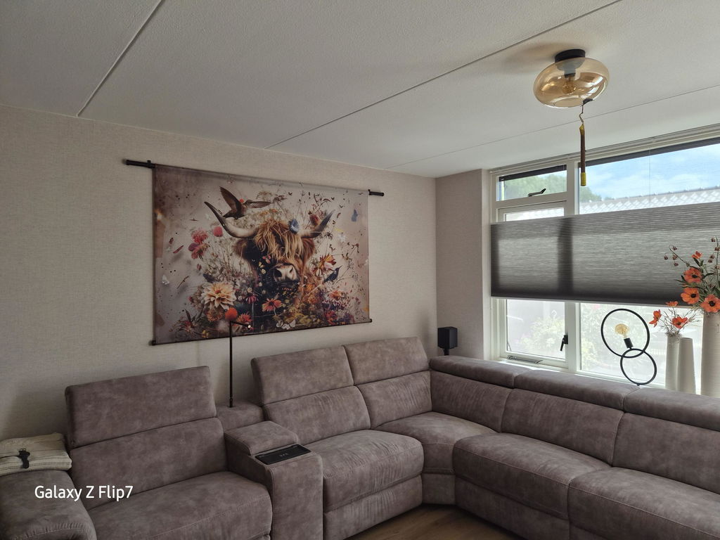 Bloemen Schotse hooglander 2 · Wandkleed