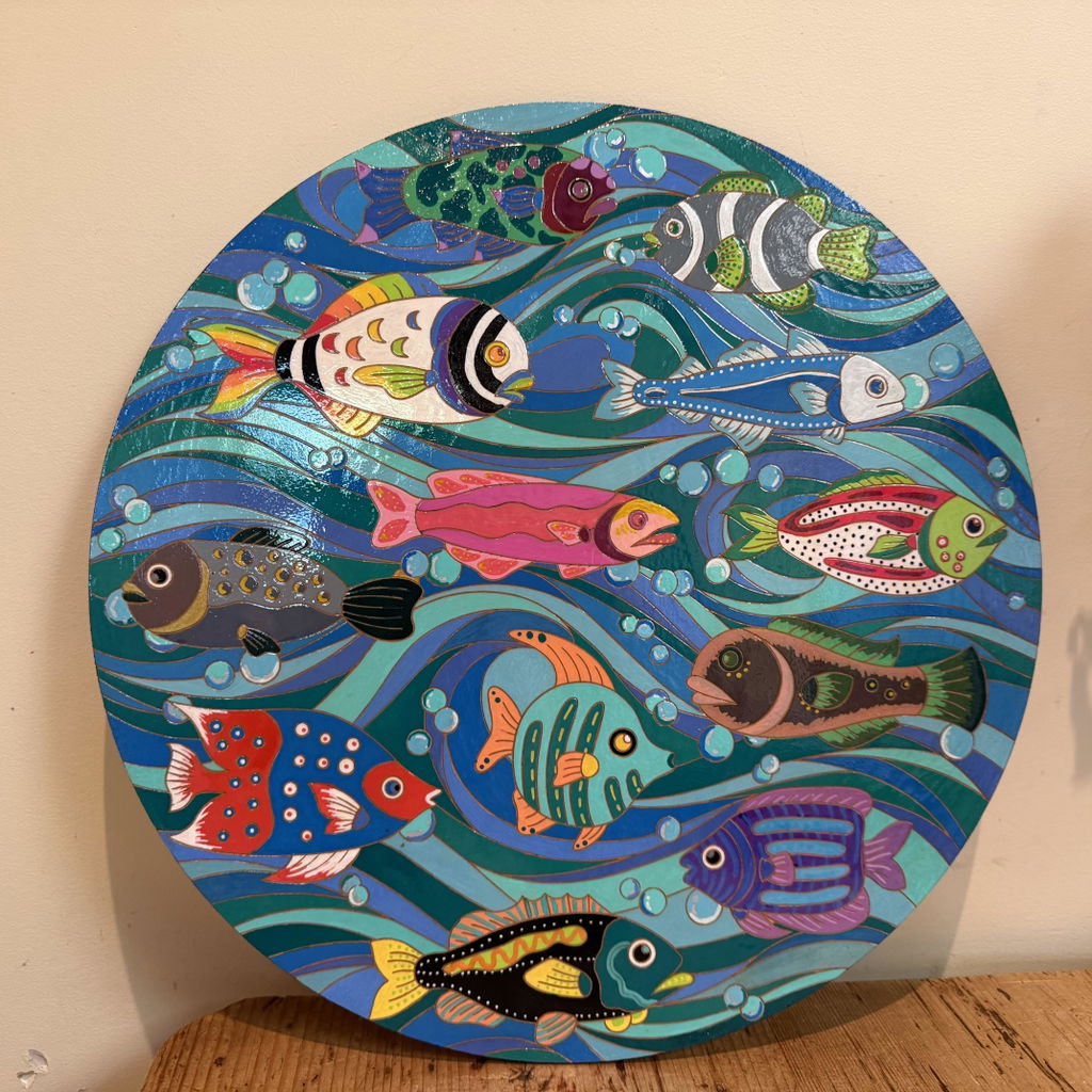 "Drift" Engraved Circle Art Board