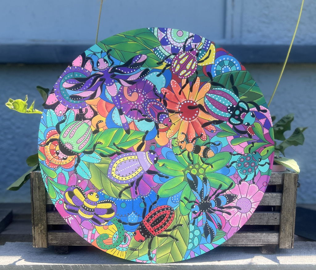"Tangle" Engraved Circle Art Board