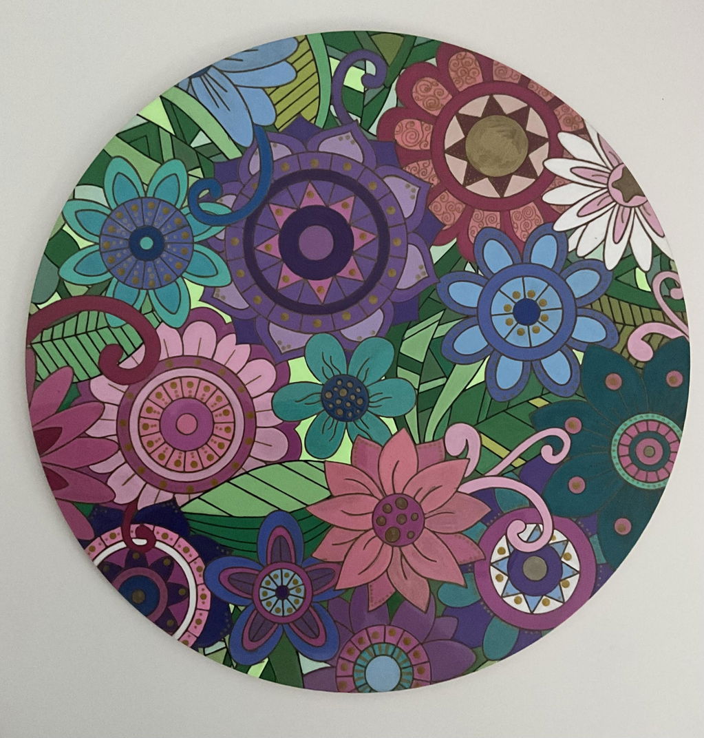 "Tangle" Engraved Circle Art Board