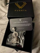 Iced Moissanite Half Body San Judas Baguette Pendant - 925 Silver