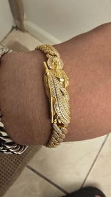 Iced San Judas Cuban Bracelet - Gold