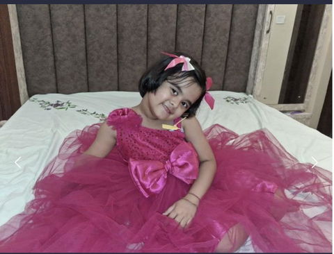 Magenta Magic High-Low Party Gown for Girls