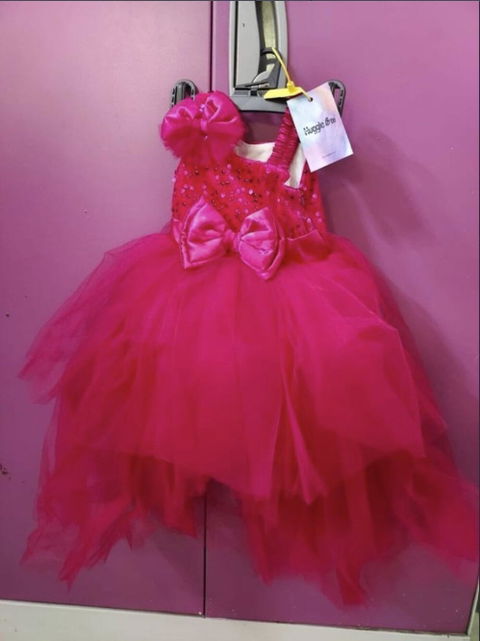 Magenta Magic High-Low Party Gown for Girls