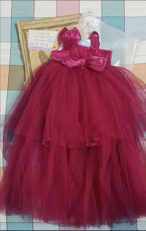 Magenta Magic High-Low Party Gown for Girls