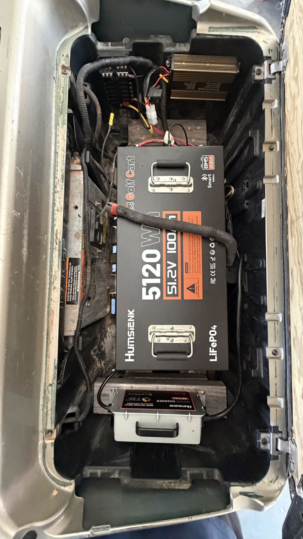[5.12~7.68kWh] Humsienk 48V 100Ah~150Ah Bluetooth LiFePO4 Golf Cart Battery | 500A Peak, 50+ Miles Range, Drop-in Replacement for Club Car/EZGO/Yamaha