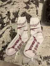 VETEMENTS White/Black Pair Reebok Edition Metal Logo Socks