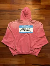 VETEMENTS "My Name Is VETEMENTS" Pink Faded Zip-Up Hoodie