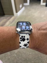 Black Paws Print | Silicone Watch Band for Apple Watch ®