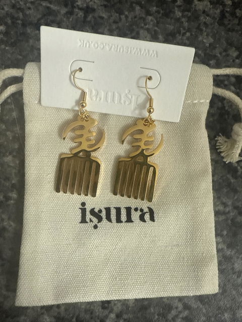 Gye Nyame Duafe Drop Earrings