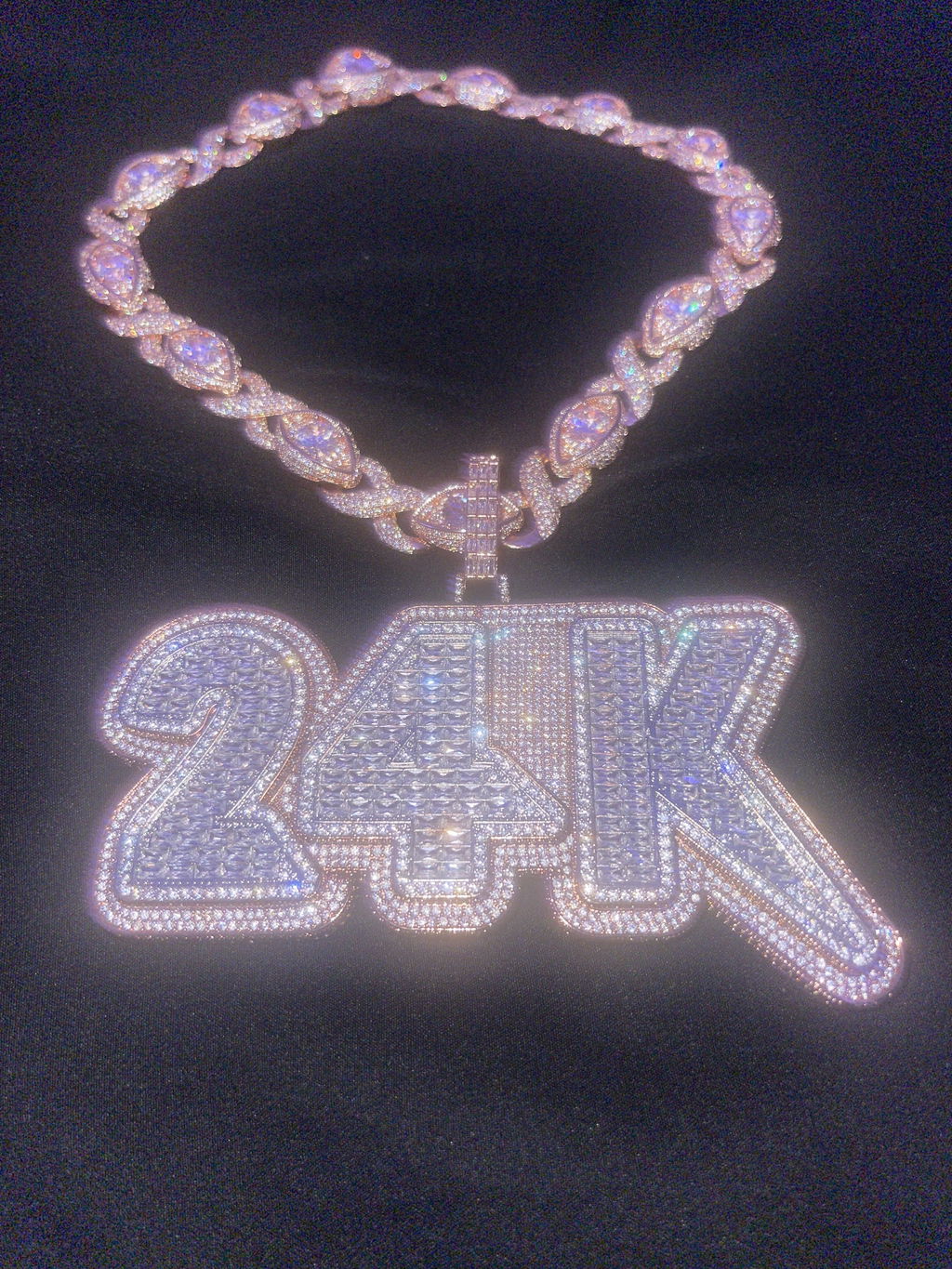 Lux Design Two Layers Iced Out Personalized Custom Name Necklace Pendant