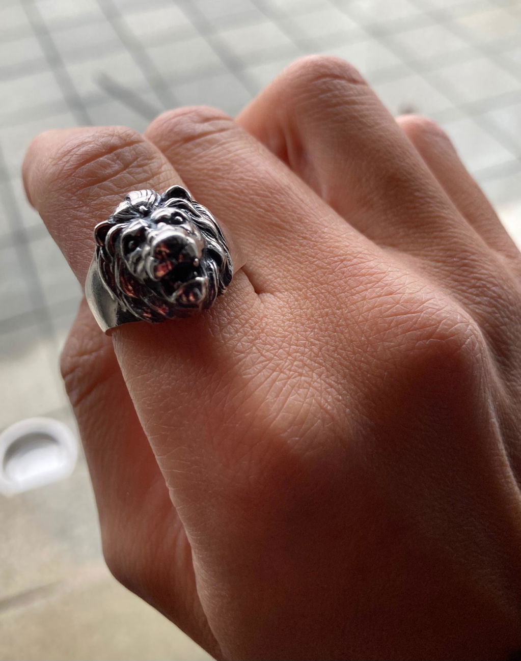 ANELLO Leone artigianale in argento 925 - DECHUAR