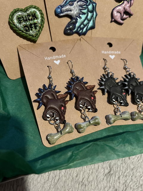 Spikey Pup Earrings