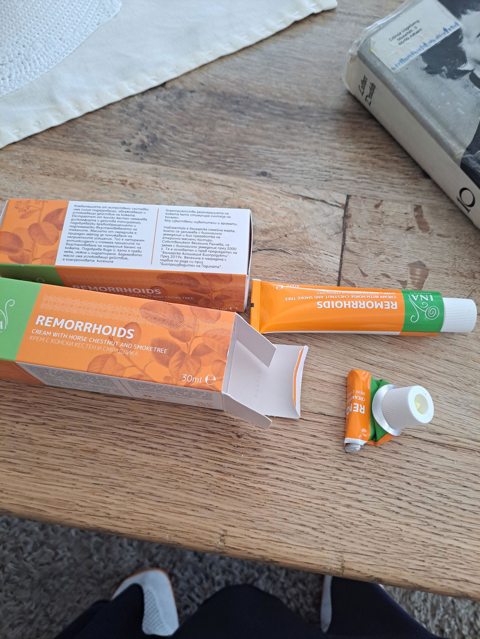 Foto de una opinión de comprador sobre la crema con castaño de Indias de InaEssentials