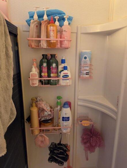 5-Pack Shower Caddy Set No-Drill Adhesive Bathroom Storage Shelves