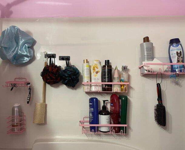 5-Pack Shower Caddy Set No-Drill Adhesive Bathroom Storage Shelves